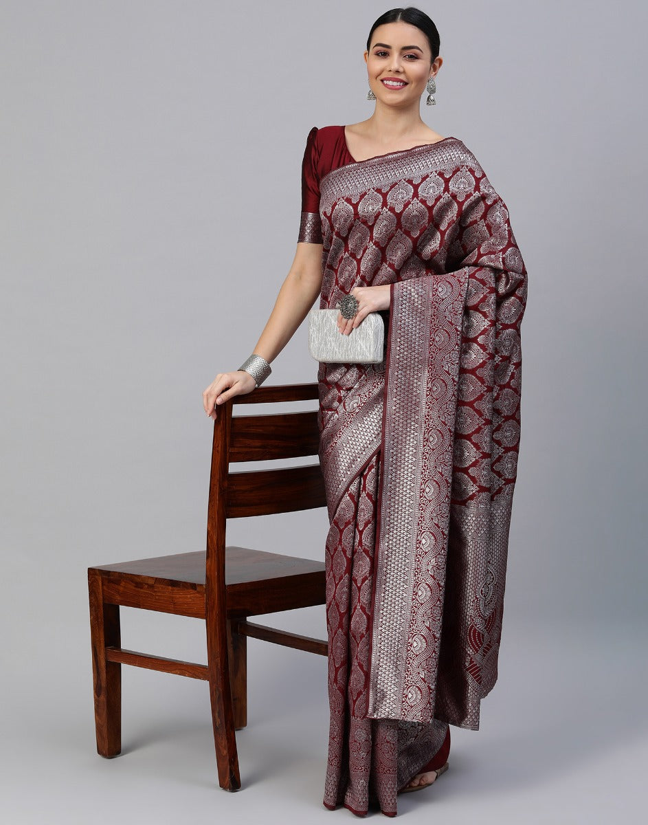 Brown Banarasi Silk Saree | Sudathi