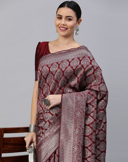 Brown Banarasi Silk Saree | Sudathi