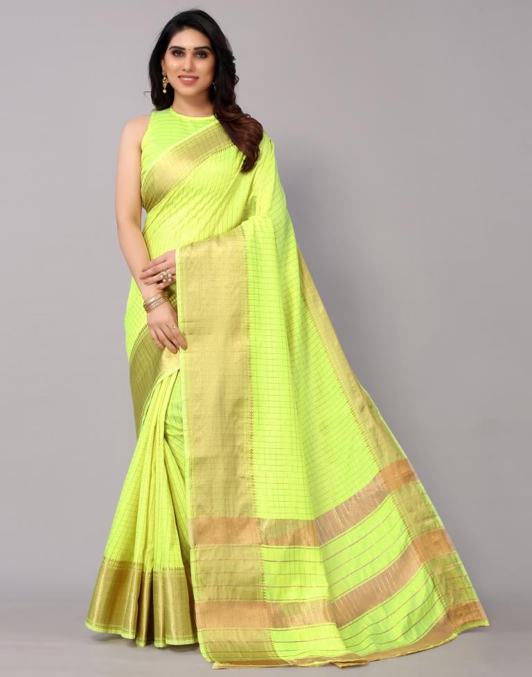 Green Self Woven Silk Saree