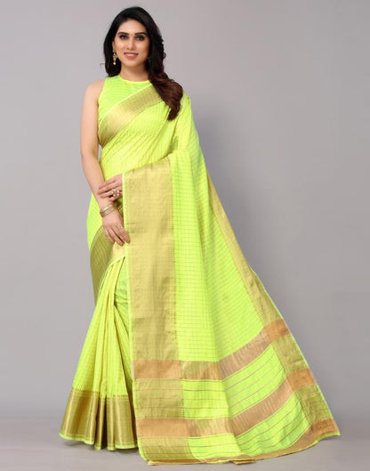 Green Self Woven Silk Saree