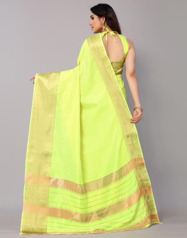 Green Self Woven Silk Saree