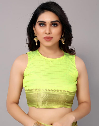 Green Self Woven Silk Saree