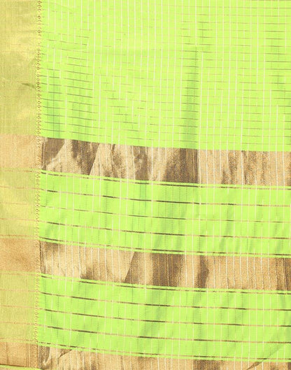 Green Self Woven Silk Saree