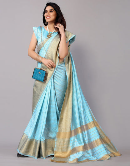 Turquoise Blue Silk Saree | Sudathi