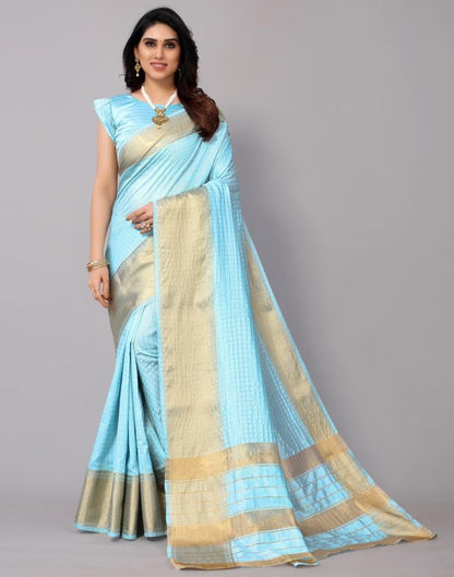 Turquoise Blue Silk Saree | Sudathi