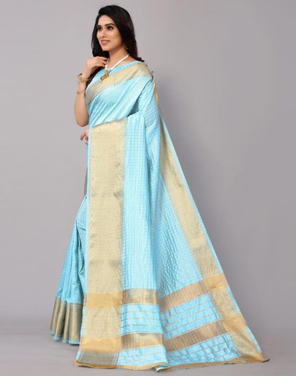 Turquoise Blue Silk Saree | Sudathi