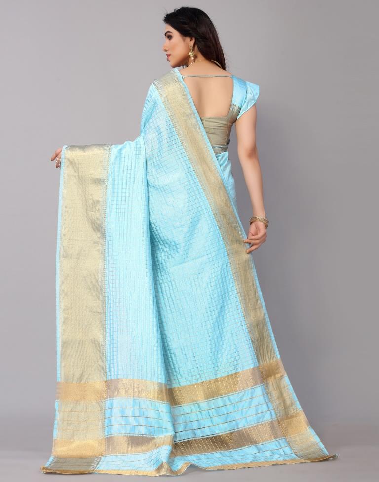 Turquoise Blue Silk Saree | Sudathi
