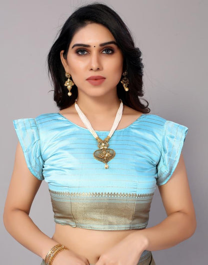 Turquoise Blue Silk Saree | Sudathi