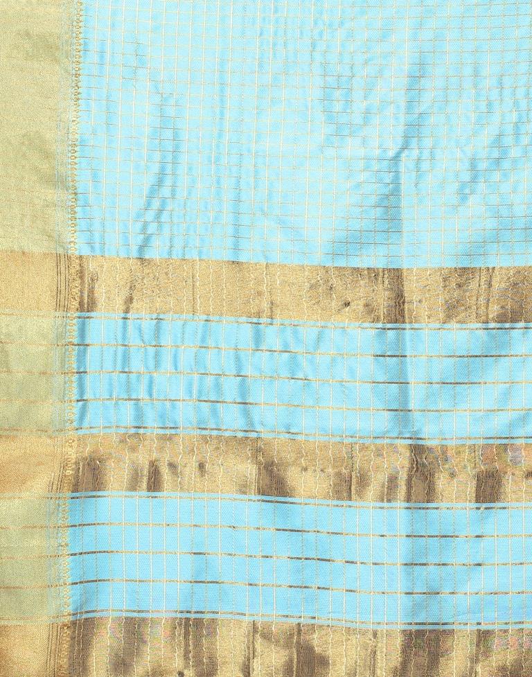 Turquoise Blue Silk Saree | Sudathi