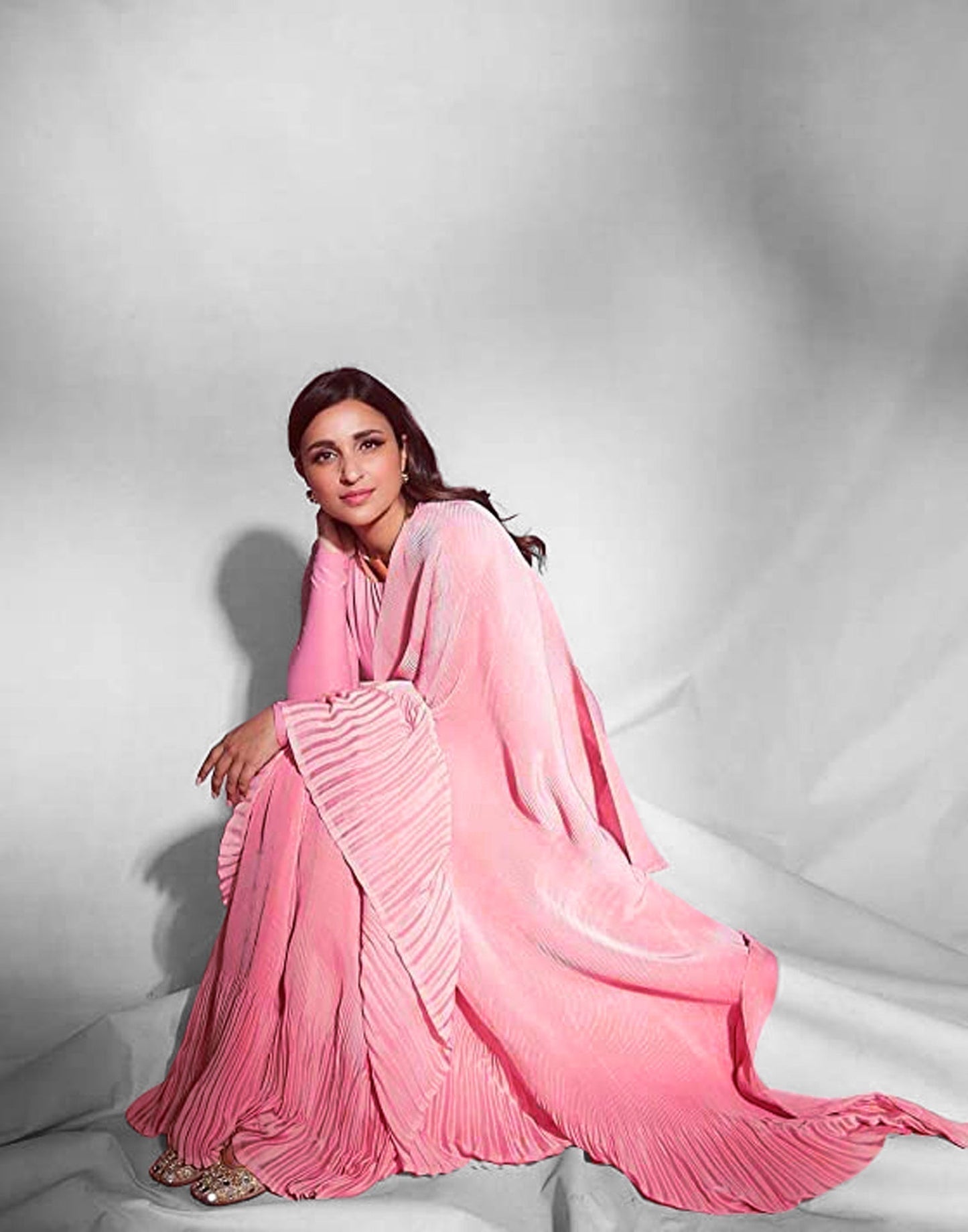 Pink Pleated Saree | Sudathi