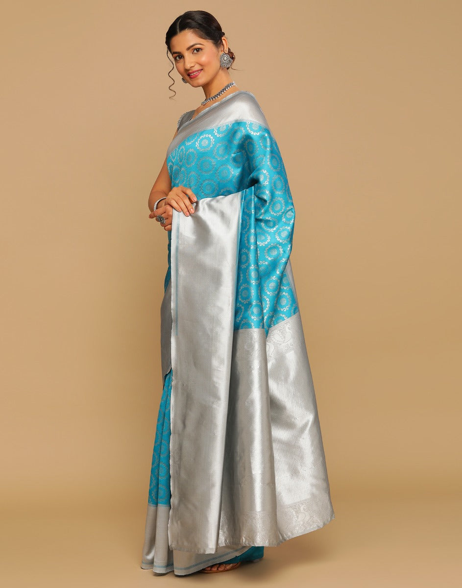Light Blue Kanjivaram Silk Saree | Sudathi