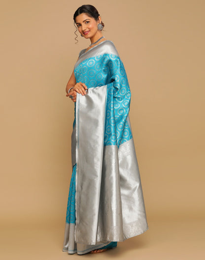 Light Blue Kanjivaram Silk Saree | Sudathi