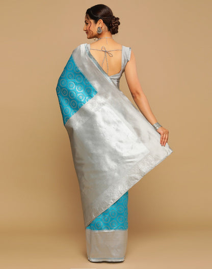 Light Blue Kanjivaram Silk Saree | Sudathi