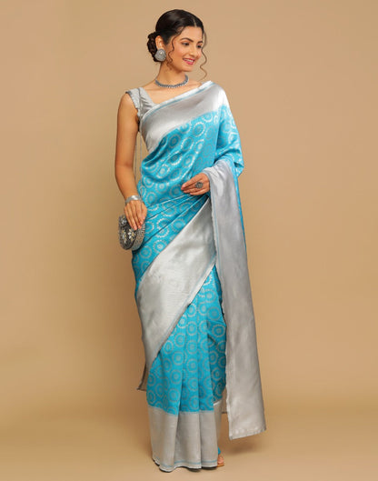 Light Blue Kanjivaram Silk Saree | Sudathi
