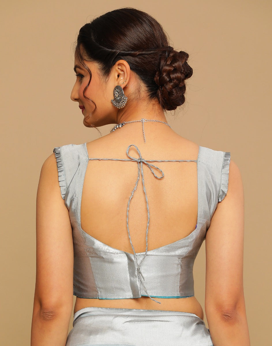 Light Blue Kanjivaram Silk Saree | Sudathi