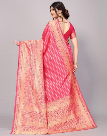 Hot Pink Banarasi Silk Saree | Sudathi