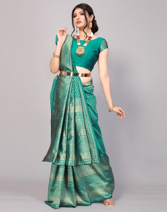Green Kanjivaram Silk Saree | Leemboodi