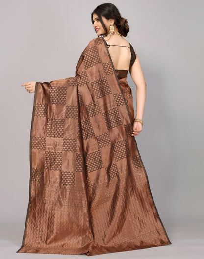 Dark Brown Kanjivaram Silk Saree | Sudathi