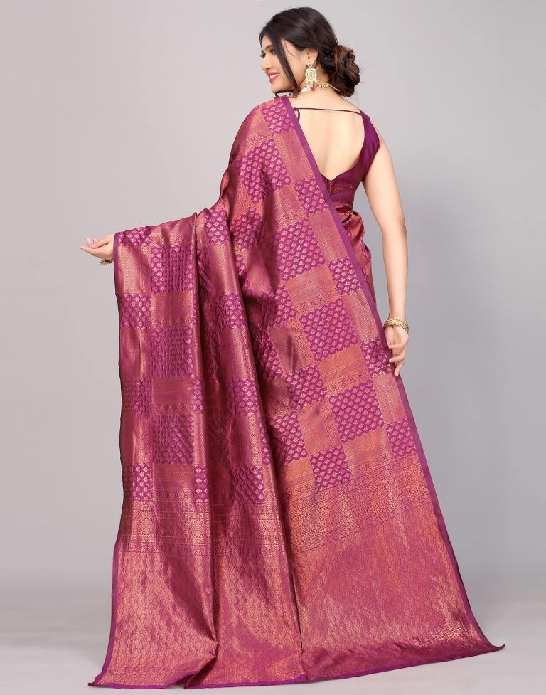 Wine Banarasi Silk Saree | Sudathi