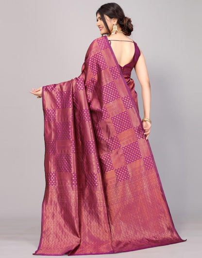 Wine Banarasi Silk Saree | Sudathi