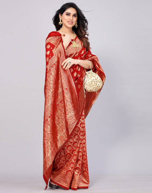 Red Banarasi Silk Saree | Sudathi