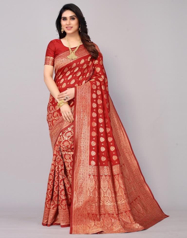 Red Banarasi Silk Saree | Sudathi