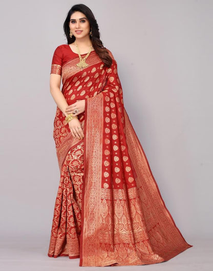 Red Banarasi Silk Saree | Sudathi