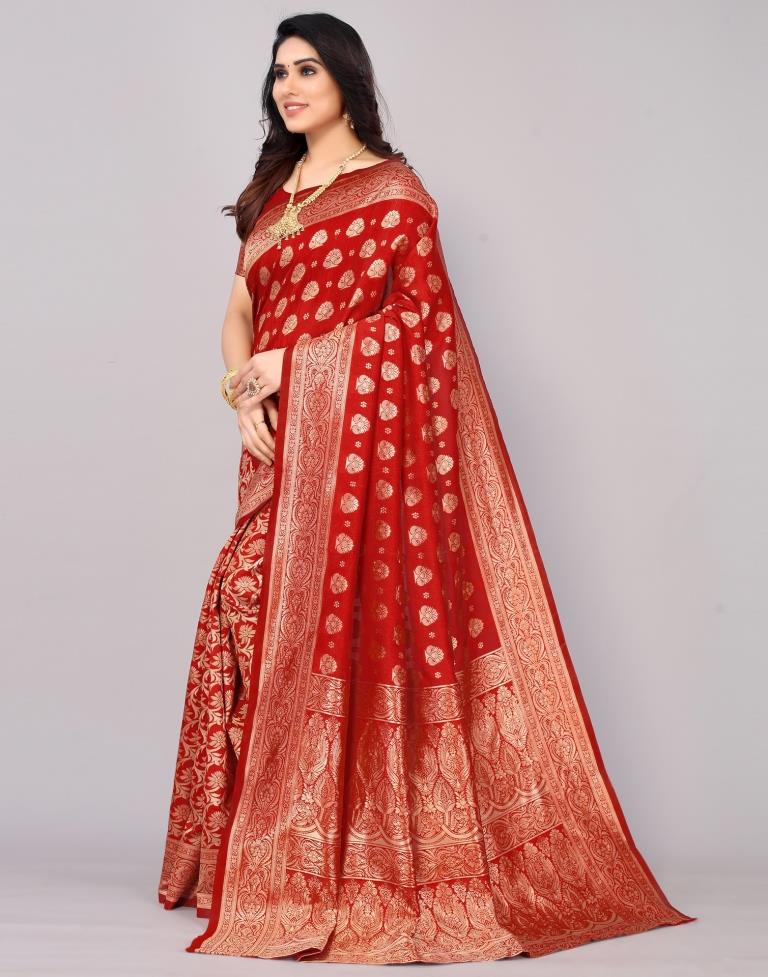 Red Banarasi Silk Saree | Sudathi
