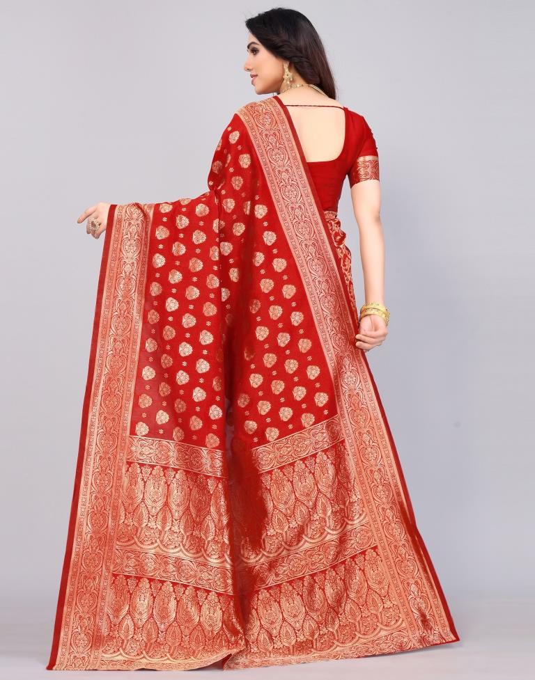 Red Banarasi Silk Saree | Sudathi