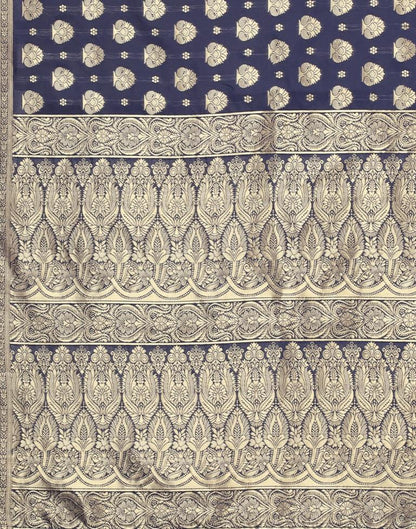 Dark Blue Banarasi Silk Saree | Sudathi