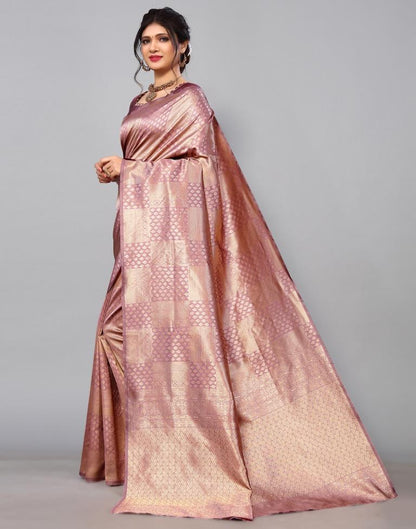 Dusty Pink Kanjivaram Silk Saree | Sudathi