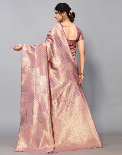Dusty Pink Kanjivaram Silk Saree | Sudathi