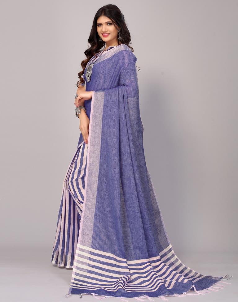 Blue Weaving Cotton Saree