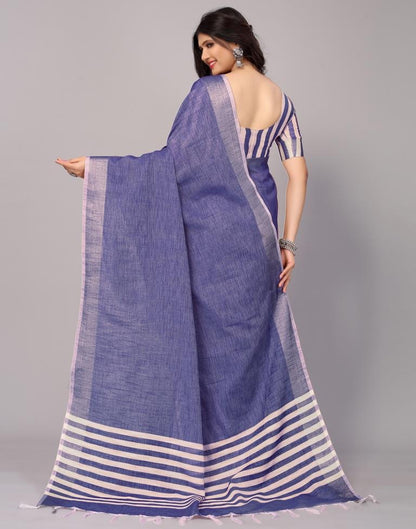 Blue Weaving Cotton Saree