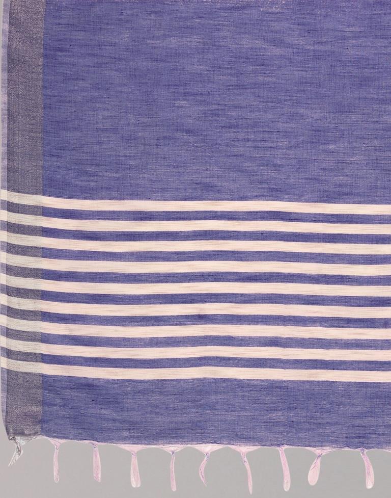 Blue Weaving Cotton Saree