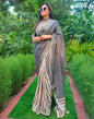 Grey Cotton Plain Woven Saree | Sudathi
