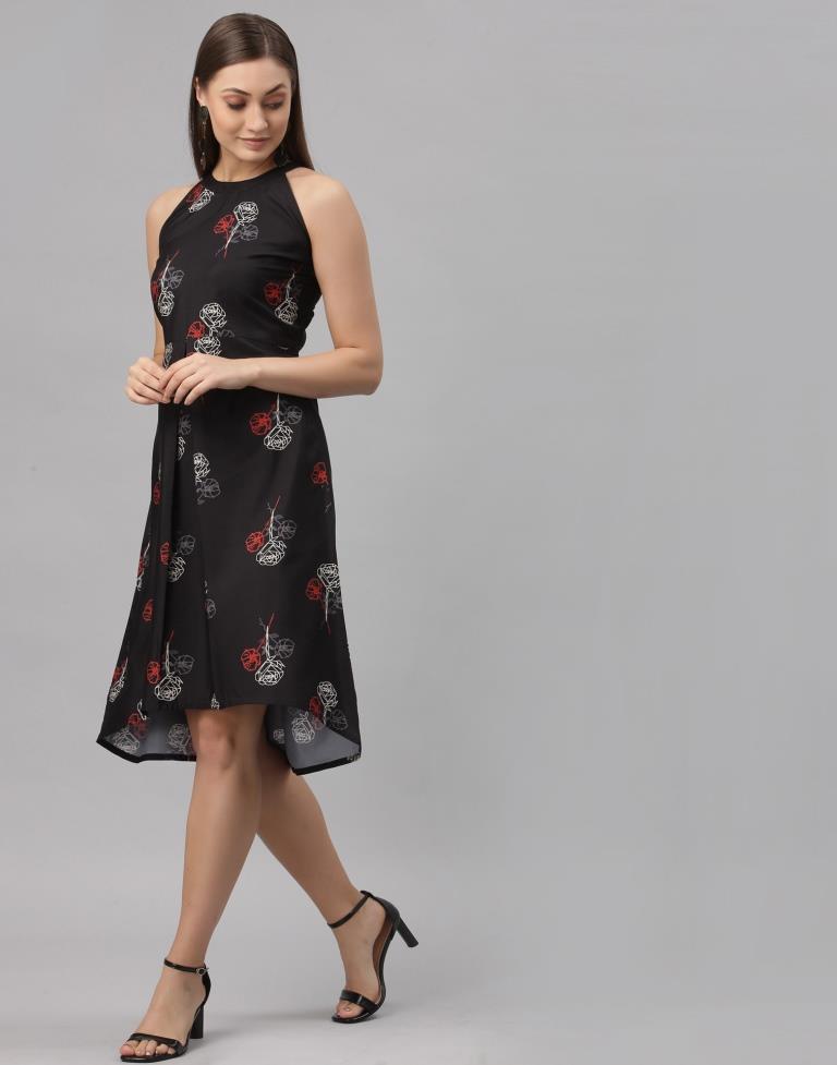 Black Halter Neck Dress | Leemboodi