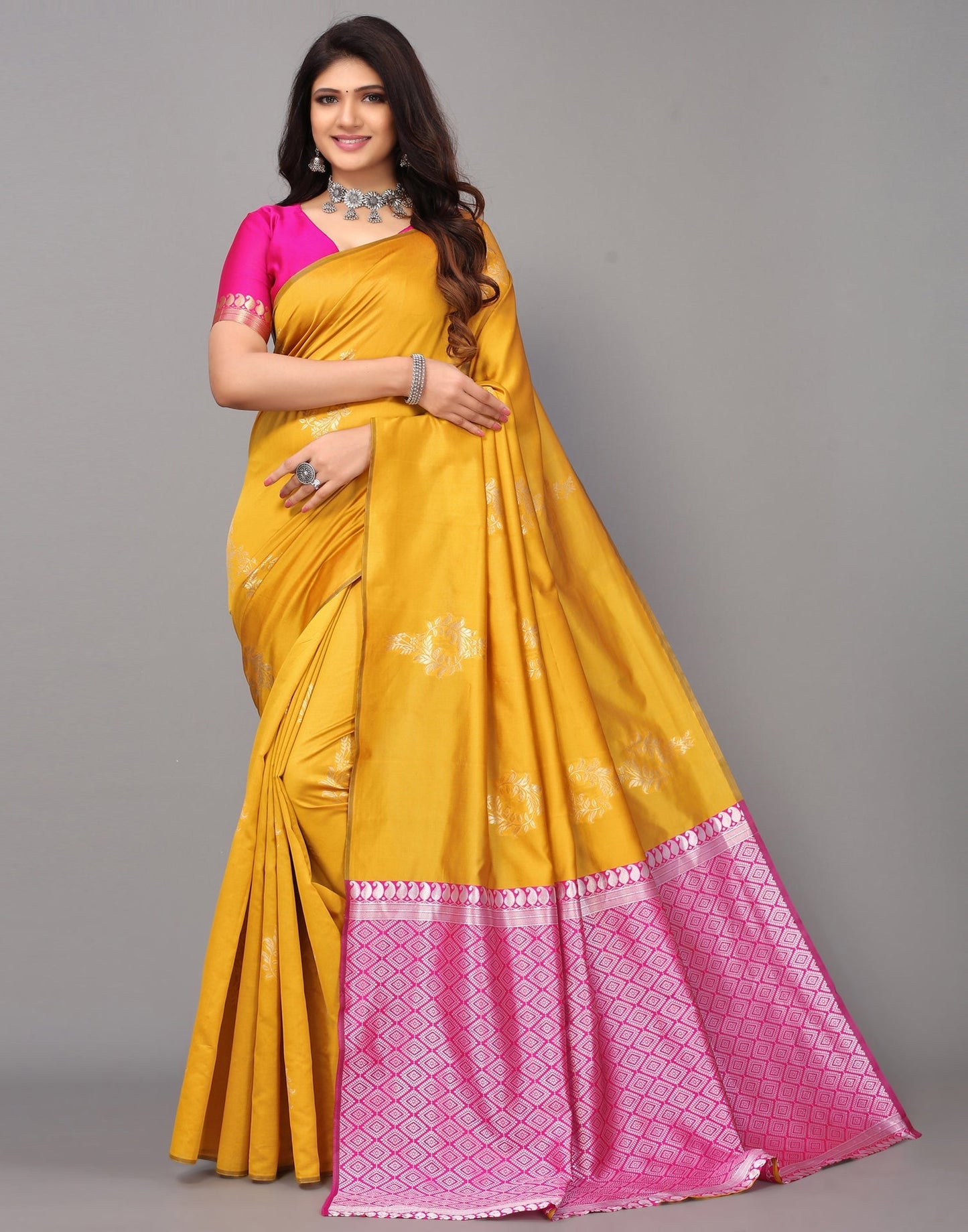 Turmeric Yellow Silk Saree | Sudathi