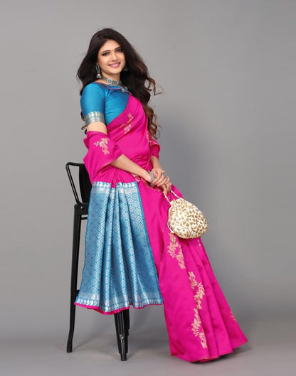 Hot Pink Silk Saree | Sudathi