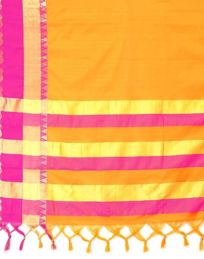 Orange Weaving Cotton Saree