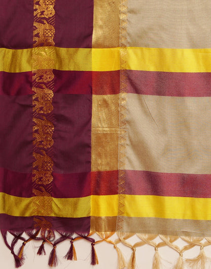 Light Brown Kanjivaram Silk Saree | Sudathi