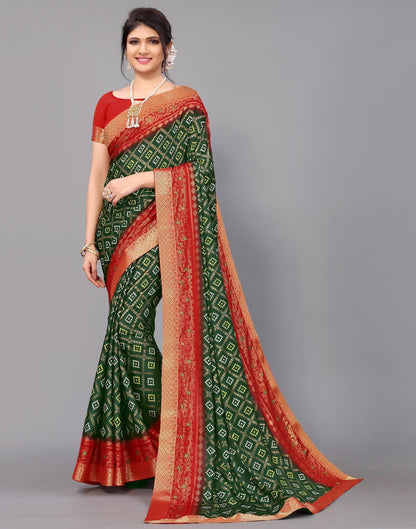Bottle Green Silk Saree | Leemboodi