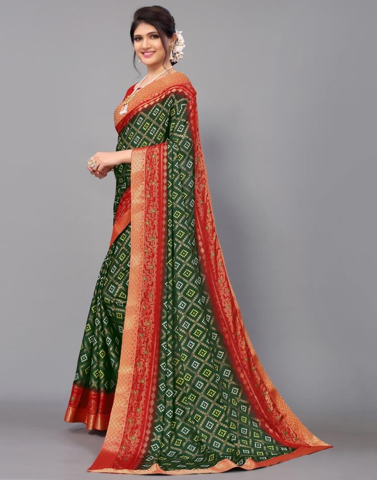 Bottle Green Silk Saree | Leemboodi