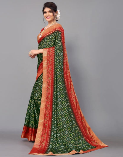 Bottle Green Silk Saree | Leemboodi