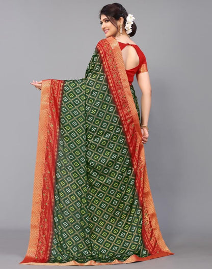 Bottle Green Silk Saree | Leemboodi