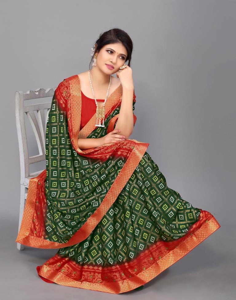 Bottle Green Silk Saree | Leemboodi