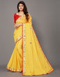 Yellow Cotton Geometric Woven Saree | Leemboodi