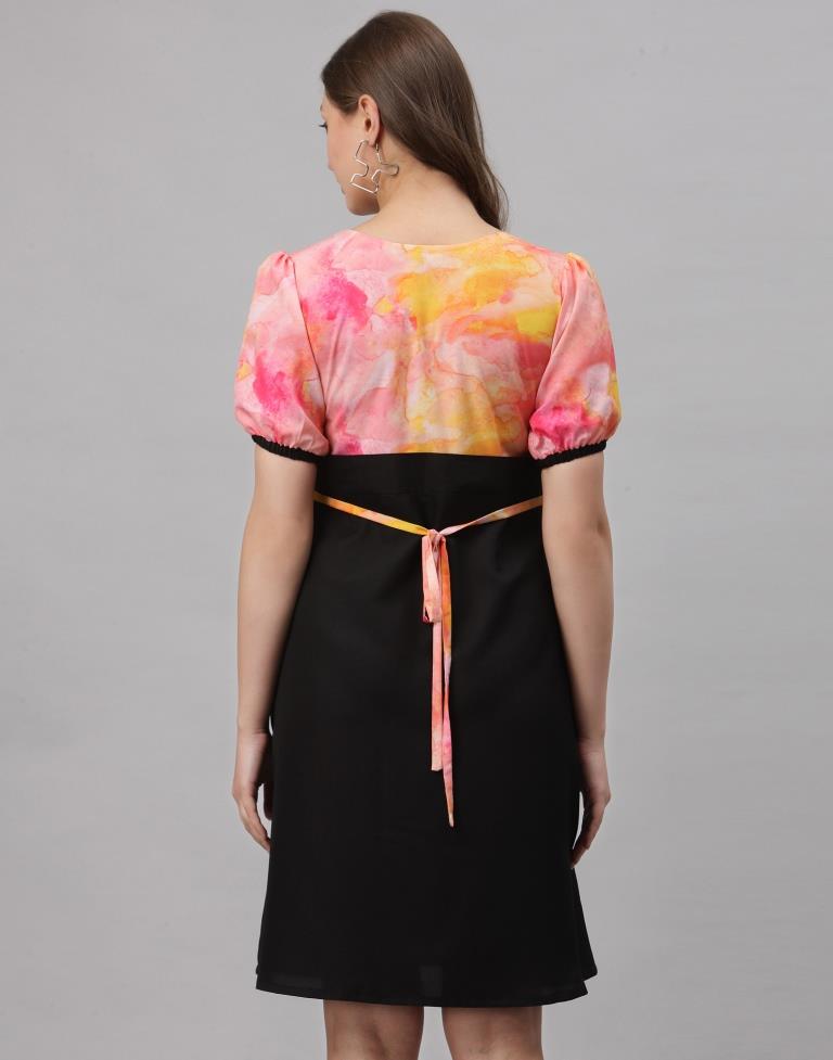 Multicoloured A-line Dress | Leemboodi