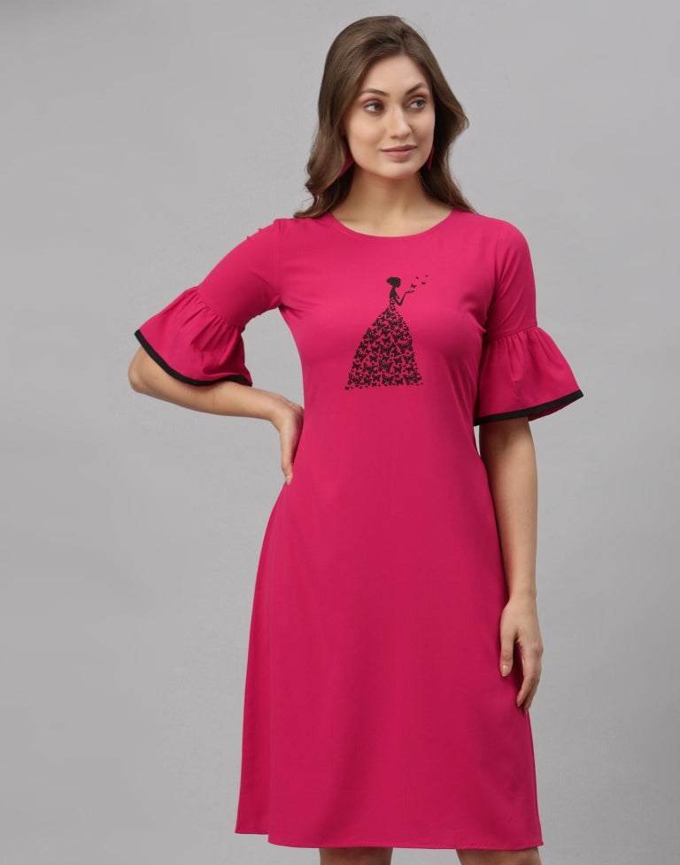 Pink Bell Sleeve Dress | Leemboodi