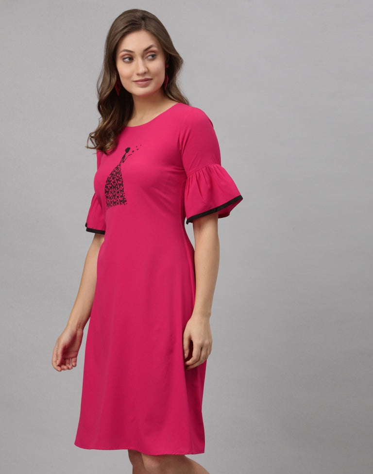 Pink Bell Sleeve Dress | Leemboodi